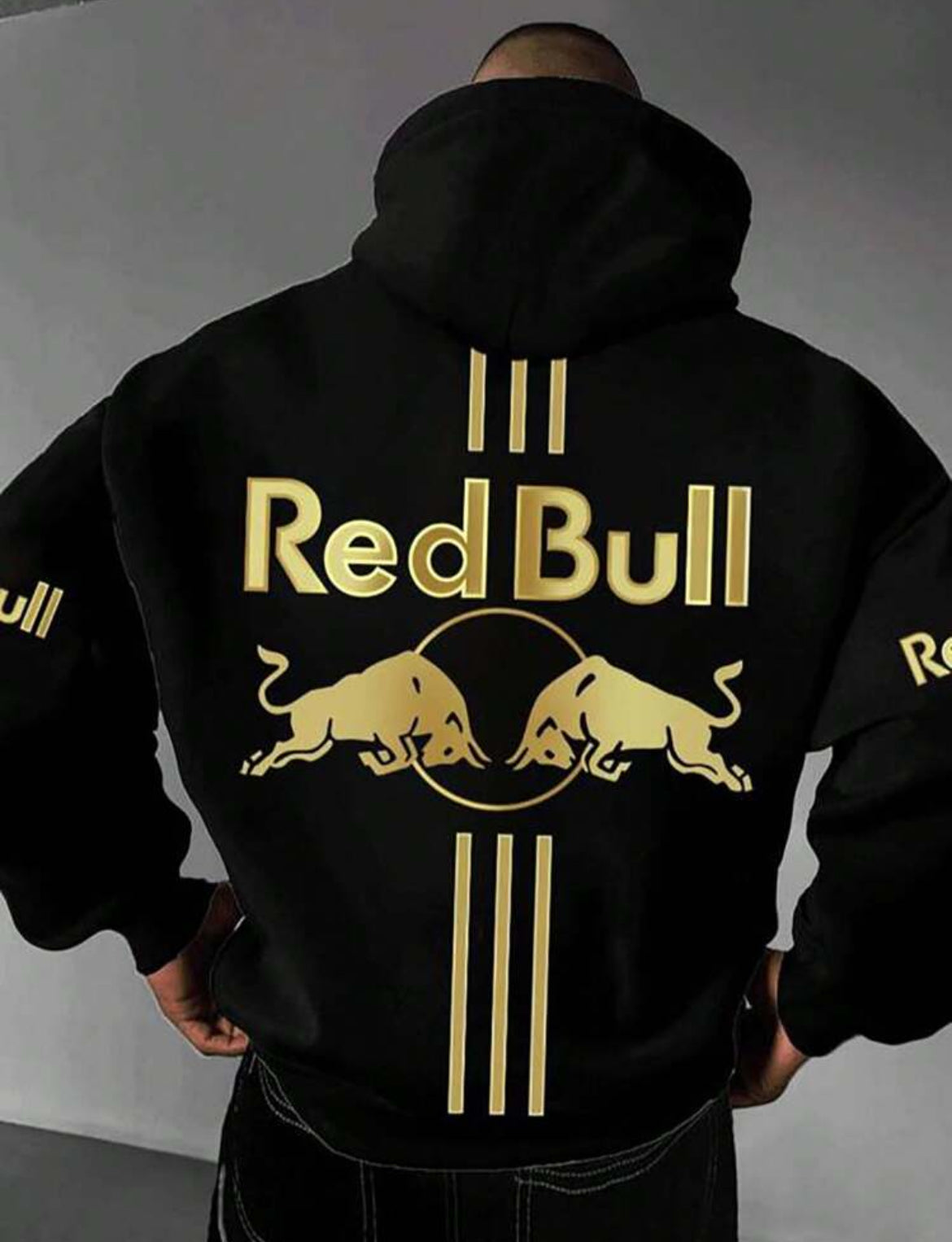 Herren, lässig Kapuzenpullover mit Red Bull Aufdruck